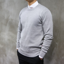 콘피아르 남성 베이직 슬림 라운드 니트 TC1510N