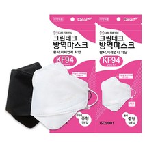 크린테크 KF94 원부자재 국산 방역마스크 중형 5매입 (흰색/검정색), 검정색