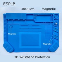 Esplb 405x305mm 단열 수리 패드 납땜 작업 스테이션 매트 실리콘 용접 유지 보수 플랫폼, CHINA, 450mm 3D Wrist Band