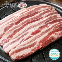 오구푸드 국내산 1+ 1등급 돼지고기 삼겹살 1kg, 숯불용 1kg (10~12mm)