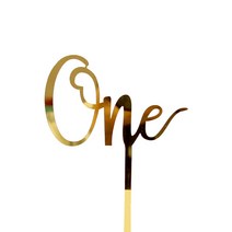 아크릴 토퍼 (One)-디자인 기념일 첫돌 데코 생일 파티 글자 촛불 장식 소품 데코 케이크 케익 꾸미기 픽, 07.로즈골드