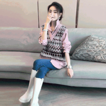 헬리꽁땡 [헬리꽁땡]노르딕핑크셔츠베스트2종(셔츠+베스트)