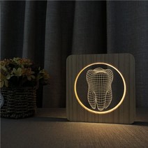 아크릴 무드등 치아 이빨 LED 치과 개원 선물 장식, 기본선택