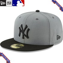 [미국정품] 448678 스냅백 캡모자 MLB [뉴욕 양키스] 뉴에라 Two-Tone 59FIFTY Fitted Hat - Gray/Black