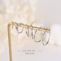 클래식 사이즈 순은 귀걸이 패션 동그라미 귀걸이 한국풍 심플 실버 ES426/ES655