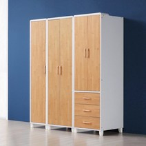 플레인홈 코벤트 3서랍 장롱세트 도어형 1600 A타입, 화이트/이불장세트