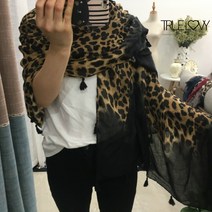 트루러비 폴루 패션 레트로 바로크 간절기 레오파드 호피 롱 스카프