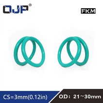 오링 o-ring 5 개/몫 불소 고무 링 녹색 FKM Oring 씰 OD21/22/23/24/25/26/27/28/29/30*3mm O-링 오일 연료 가스켓 와셔, 21x15x3mm, 5pieces