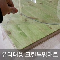 투명매트 책상매트 식탁매트 테이블매트 흠집방지 상판보호 유리대용 데스크, 투명, 두께 2mm] 90cm X 10cm