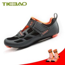 사이클 경량 평페달 라이딩 슈즈 Tiebao 사이클링 신발 로드 트라이애슬론 남성 통기성 자전거 슈퍼 스타 운동 스니커즈사이클링, 없음, socks with 1815 O+7.5