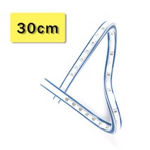 갭자 유연한 곡선 눈금자 부드러운 임의 30/40/50/60cm PVC 제도 도면 측정 도구 테이프/자 의류/건축, 30cm