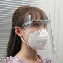 페이스 쉴드 안경형 투명 얼굴가리개페이스쉴드 얼굴가림막 투명안면마스크 눈보호안경 의료용고글 실험용고글 안면보호구 투명마스크 얼굴가리개 보안경, 단품