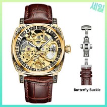 남자시계 패션 남성 손목시계 커플 메탈 가죽 방수 정통 브랜드 조각 시계 완전 자동 빈