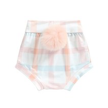 아동 반바지 부활절 토끼 블루머 프린트 신축성 있는 허리 플러시 테일 여름 주황색.