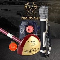 빅토리 파크골프채 NM-05 6종세트(파크골프채 골프백 파우치 볼빅공 볼마커 볼홀더), 퍼플, 블랙&화이트, 화이트