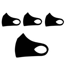 안티바 무봉제 쿨 매쉬 패션마스크 L, 4매, 블랙