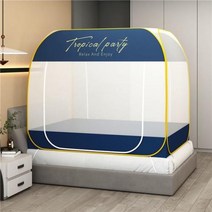 몽골텐트 행사천막 캐노피 옥상천막 더블 도어 전체 하단 유르트 모기장 여름 집 큰 공간 무료 설치 지퍼 접이식 암호화 그물 원사 텐트 여름용, 색상 12+1.5m (5개 피트) 침대