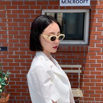 BODAM 레트로 오발형 뿔테 선글라스 남자 여자 빈티지 선글라스 캣아이 캣츠아이 썬글라스