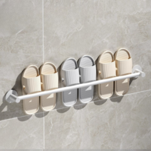 생활샘 무타공 실내화 슬리퍼 거치대 현관 욕실 신발 정리대 걸이, 슬리퍼거치대 화이트 중형