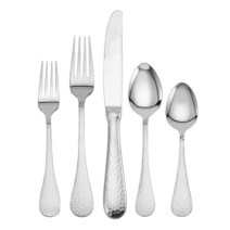 Wallace Continental Bead 스테인리스 스틸 65피스 박스 플랫웨어 세트 12인용 - W4466504493461, Continental Hammerhead