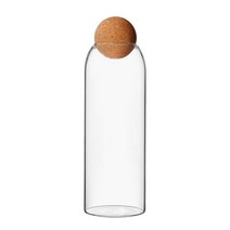 XUANXIANG 주방 너트 가루 용 볼 코르크 밀폐 보관 용기가있는 유리 병, 1300ml, 유리와 코르크