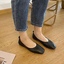 따봉오빠 1cm 여성 데일리템 민무늬 플랫 단화 블랙(DB224)