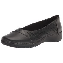 Clarks 여성용 코라 아이리스 발레 플랫 블랙 가죽 211206, Black Leather, Black Leather