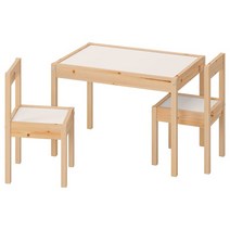 이케아 LATT 레트 어린이테이블 의자2 화이트/소나무 101.784.13