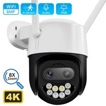 카메라 CCTV 홈캠 cctv 감시 무선 가정용 펫캠 hdmi 산업용 비디오 방송용 캠코더 4K 8MP 28 12mm 듀얼 렌즈 PTZ 와이파이 8X 디지털 줌 컬러 비전 인간 감, 4MP With 64G Card+AU 플러그