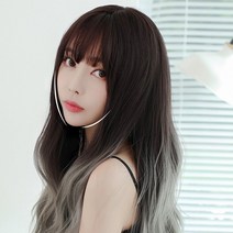 로미즈 여자가발 여성 통가발 단발 반가발 항암 탈모 숏컷 패션, 1개, 레이나_옴브레 애쉬그레이