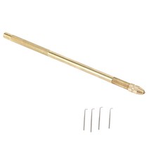 4 PCS 환기 바늘 +1 황동 홀더 제조/제조/수리 레이스 가발 Toupee 헤어 피스 가발 매듭 요새 세트 구슬로 된 후크, 보여진 바와 같이, 하나