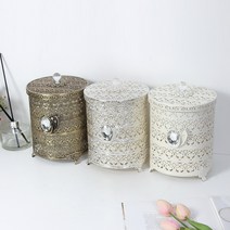 앤틱 그레이스 미니 휴지통, 중, 골드, 1개