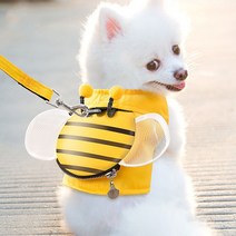 떨샵 강아지 꿀벌 하네스 소형견 찍찍이 가방하네스 줄포함, S