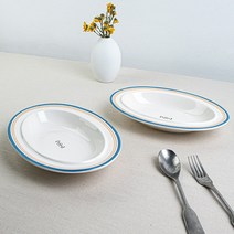 시라쿠스 메이플 브런치 플레이팅 접시 오벌볼, 2P, 코지블루