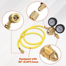 질소 레귤레이터 0-400 PSI 전달 압력 152.4cm(60인치) 호스 CGA580 입구 연결 및 0.6cm(1/4인치) 수 플레어 콘센트 1279182