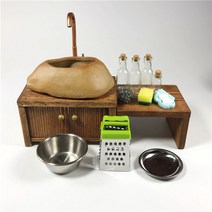 초미니주방 미니싱크대 미니어처수도꼭지 인형의집주방 미니어처싱크대, 데라코타 주방 풀세트