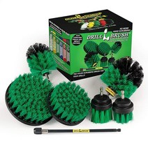 Drill Brush 얼티밋 자동차 청소 키트 연장 포함 - 트럭 액세서리 - 유리 실내 장식 좌석 창문 내부 바퀴 카펫 클리너 - 자동차 매트 - 스핀 브러시 - 오토, Green