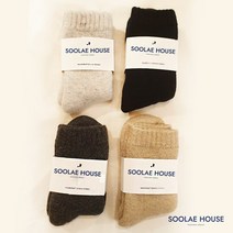 두꺼운 겨울 울양모 심플 양말세트 (4켤레 1세트)