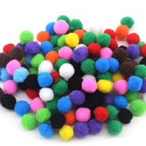 [홈앤스쿨] 칼라 뿅뿅이 (18mm) 폼폼이 솜방울 단색 혼합색상 일반, 주황