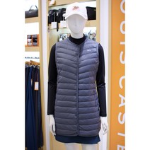 루이까스텔 골프의류 2022 F/W 가을 겨울 상품 여성 라운드넥 구스 경량 롱패딩 조끼 [이너 별도 판매]