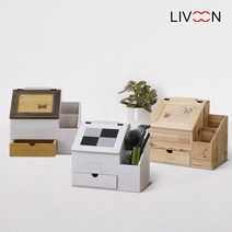 리브온 원목 마네 미니 서랍 수납 좌식 화장대, 오크