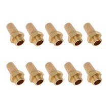 Othmro Pneumatic Muffler 10PCS 9.5mm Male Thread Brass Pneumatic Air Exhaust Silencer Muffler Gold T, 1
