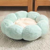 SAIVEINA 반려동물 대형 고양이 강이지 방석 애완동물 용품 자고 쉬는 따뜻한 쿠션, 55cm, 민트+핑크