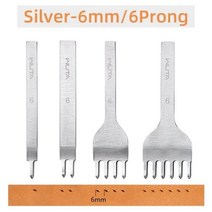 목공 가죽 공구 그리프 치즐 WUTA 기본 끌 다이아몬드 찌르기 철 구멍 펀치 스티칭 공예 3 4 5 6mm 1 2 6개 이빨 324291, Silver 6mm 1 Set