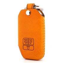 페레노 기아 카니발 KA4 7버튼 스마트키 가죽케이스 키홀더 PK08, 미네르바복스 옐로우