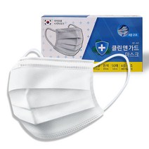 두원셀텍 덴탈마스크 클린앤가드 흰색 4중 50매(비말), 단품, 단품