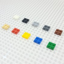 요고요 레고 호환 부품 커스텀 벌크 브릭 블럭 타일 플레이트 100G 소포장 패키지, [플레이트 2 x 2] 검은색 100G