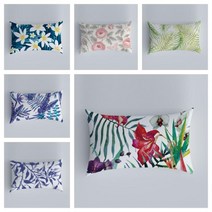 침대헤드쿠션 식물 꽃 패턴 소파 침대 머리 베개 커버 현대 캐주얼 허리 쿠션 장식, [02] 40x60cm, [10] c7-29(10)