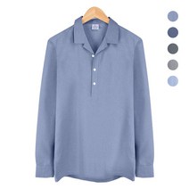 남자청남방 오픈 카라 반탁 보카시 블루 셔츠 _NWM005_Blue