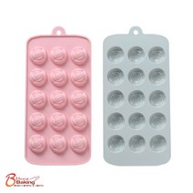 차칸쿡- 실리콘몰드 미니장미15구 블루핑크 랜덤1개
